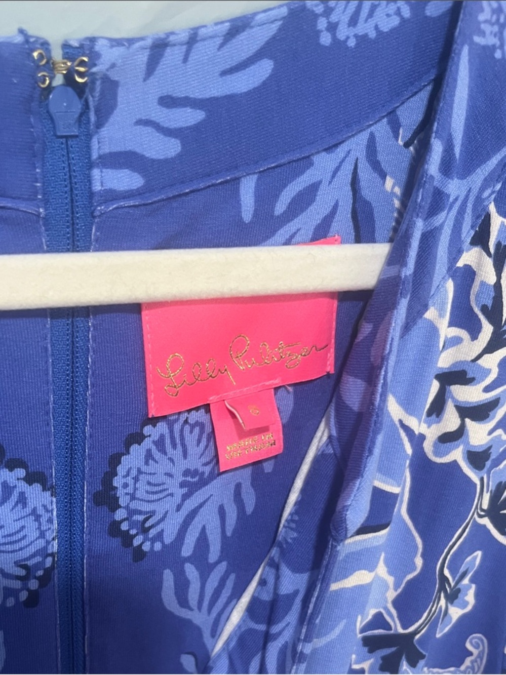 Lilly Pulitzer Royal Blue Floral Long Sleeve Maxi Dress - Picture 2 of 4
